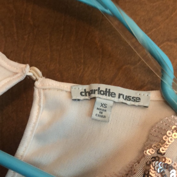 Charlotte Russe nude Sheer sequin romper - Picture 2 of 7